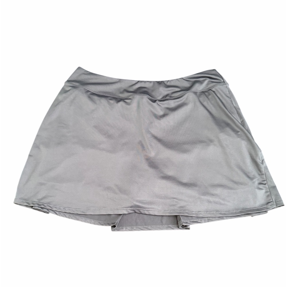 Gray Activewear Skort — Stretch Polyester Blend